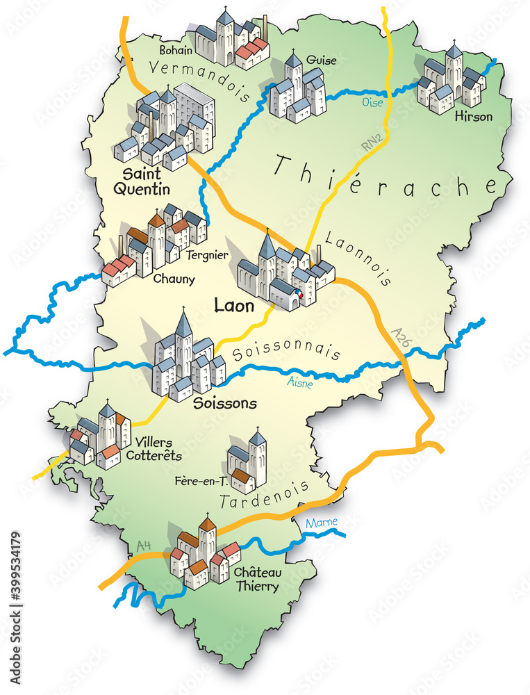 Carte du diocèse de l'Aisne